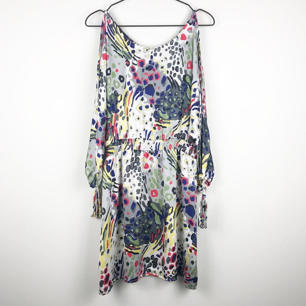 UMGEE Graphic Cold Shoulder Scoop Neck Dress